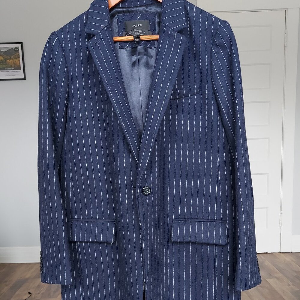 J.Crew | Melton Wool Pinstripes Topcoat